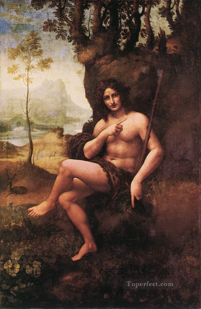 荒野の聖ヨハネ バッカス レオナルド・ダ・ヴィンチ油絵